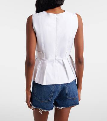 توب بيبلوم من بوبلين القطن المخلوط | Ganni