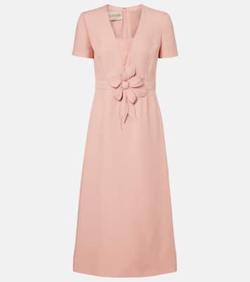 Crepe Couture floral-appliqué midi dress | Valentino