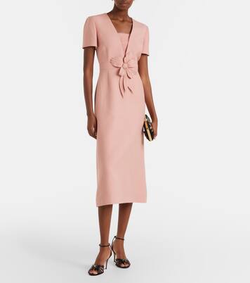 Crepe Couture floral-appliqué midi dress | Valentino