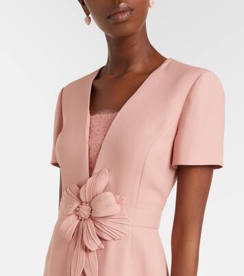 Crepe Couture floral-appliqué midi dress | Valentino