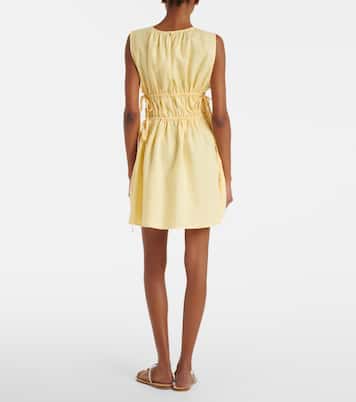 Como gathered linen minidress | Asceno