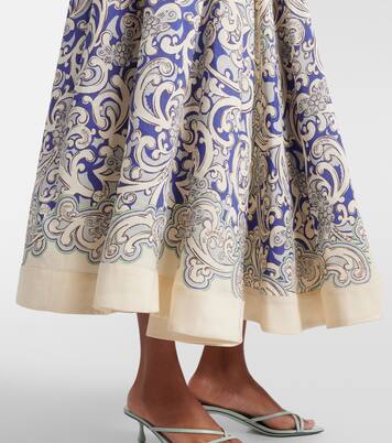 Printed linen-blend dress | Alémais