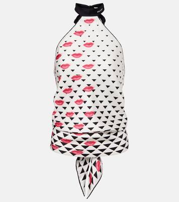 Bedrucktes Top aus Seiden-Twill | Prada