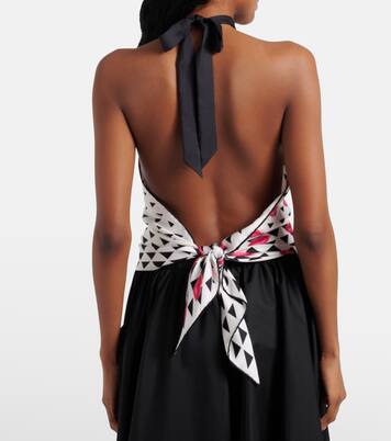 Bedrucktes Top aus Seiden-Twill | Prada