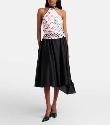 Bedrucktes Top aus Seiden-Twill | Prada