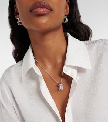 Gancini crystal-embellished necklace | Ferragamo