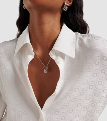 Gancini crystal-embellished necklace | Ferragamo