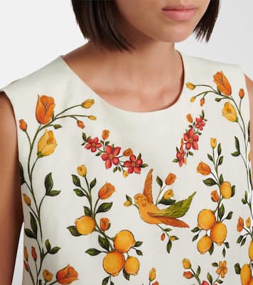 Lemon Bouquet linen-blend top | Farm Rio
