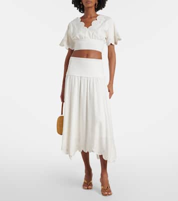 Haven linen-blend midi skirt | Simkhai