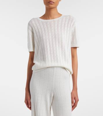 Suyin pointelle cotton and cashmere sweater | Lisa Yang