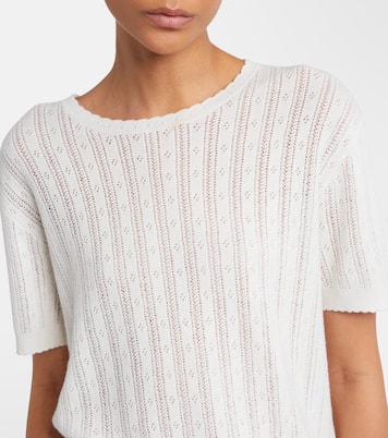 Suyin pointelle cotton and cashmere sweater | Lisa Yang