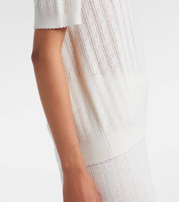 Suyin pointelle cotton and cashmere sweater | Lisa Yang