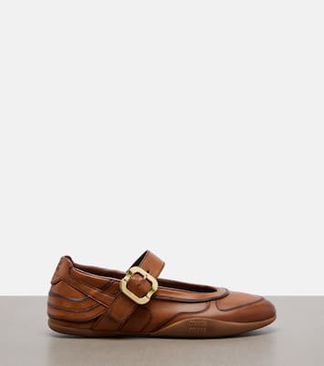Gymnasium leather Mary Jane flats | Miu Miu