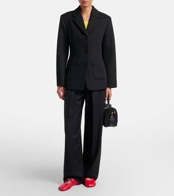  Logo wool mid-rise straight pants | Loewe