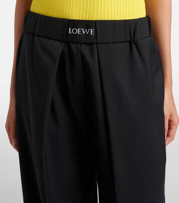  Logo wool mid-rise straight pants | Loewe