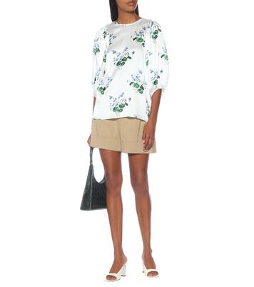 Top imprimé en satin de soie | Les Rêveries