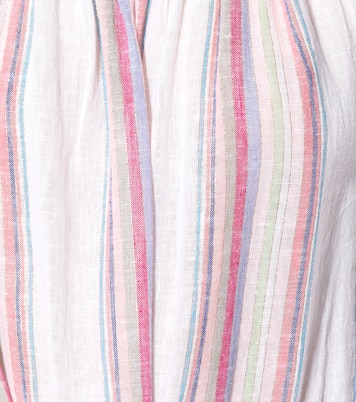 Cinthia striped linen-blend minidress | Velvet