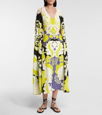 Valentino – Robe midi en soie à fleurs | Valentino