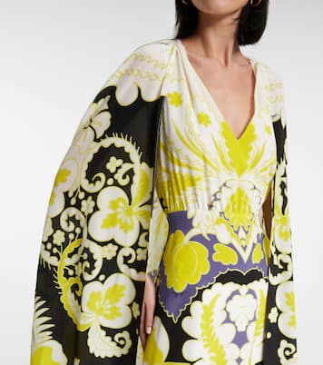 Valentino – Robe midi en soie à fleurs | Valentino