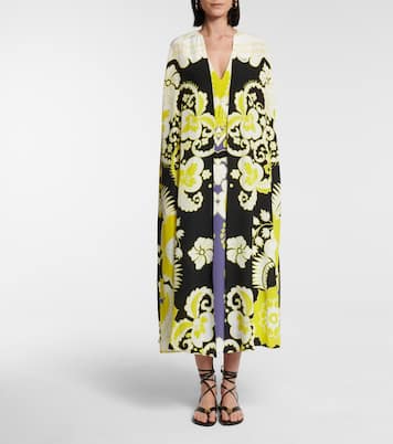 Valentino – Robe midi en soie à fleurs | Valentino