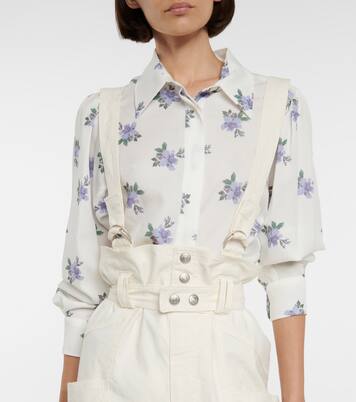 Pantalon Ekla à taille haute en lin et coton | Isabel Marant