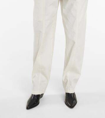 Pantalon Ekla à taille haute en lin et coton | Isabel Marant