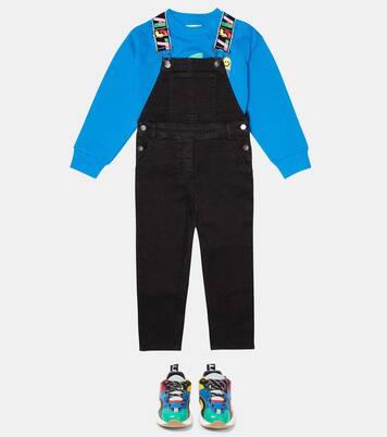 Logo cotton-blend overalls | Stella McCartney Kids