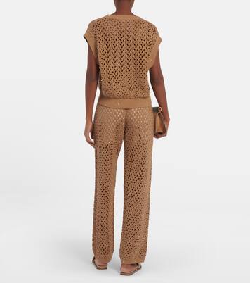 Pull sans manches en coton, lin et soie | Brunello Cucinelli