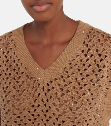 Pull sans manches en coton, lin et soie | Brunello Cucinelli