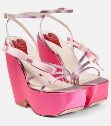 Wedge-Sandalen Choc Bow aus Satin | Roger Vivier
