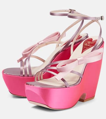 Wedge-Sandalen Choc Bow aus Satin | Roger Vivier
