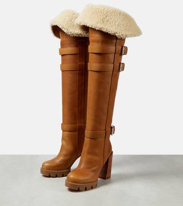 Brodeback Lug over-the-knee boots | Christian Louboutin