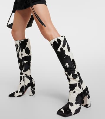 Botas altas Marine de pelo de becerro | Amina Muaddi