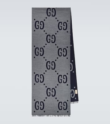 Écharpe GG en jacquard de laine et soie | Gucci