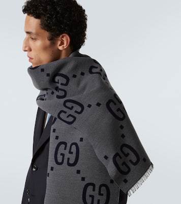 Écharpe GG en jacquard de laine et soie | Gucci