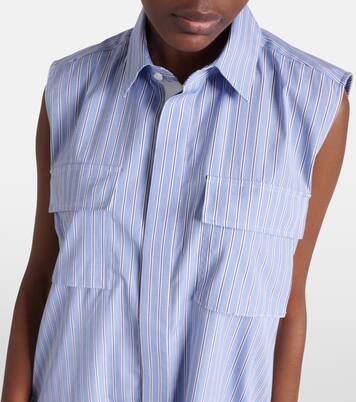 Robe chemise rayée en coton | Sacai