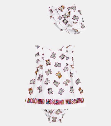Baby - Abito, culottes e cappello in cotone | Moschino Kids