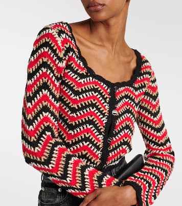 Cropped-Cardigan aus Häkelstrick | Ganni