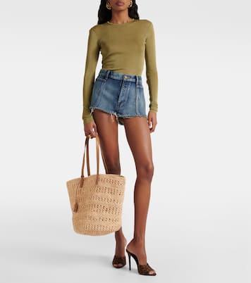 Borsa Panier Medium in rafia | Saint Laurent