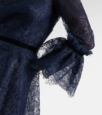 Vestido de fiesta de encaje con volantes | Costarellos