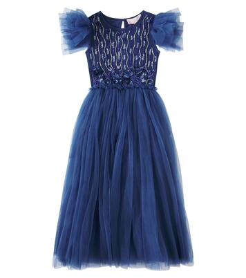 Robe Navy Wisteria en coton et tulle | Tutu Du Monde