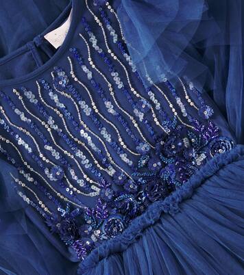 Robe Navy Wisteria en coton et tulle | Tutu Du Monde