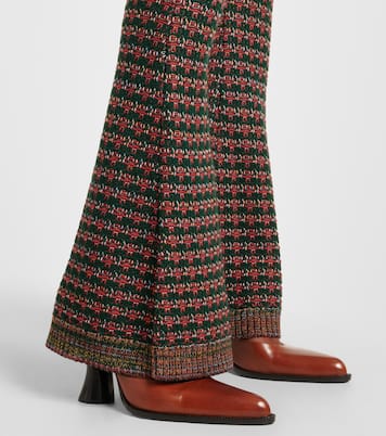 Pantaloni flared in maglia con ricamo | Etro