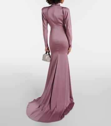 Abito lungo in crêpe di raso | Alex Perry