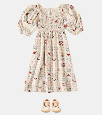 Della balloon-sleeve linen-blend dress | Rylee + Cru