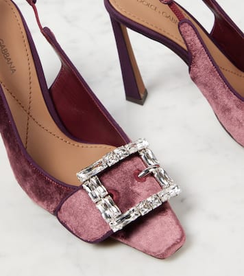 Pumps slingback in velluto con cristalli | Dolce&Gabbana