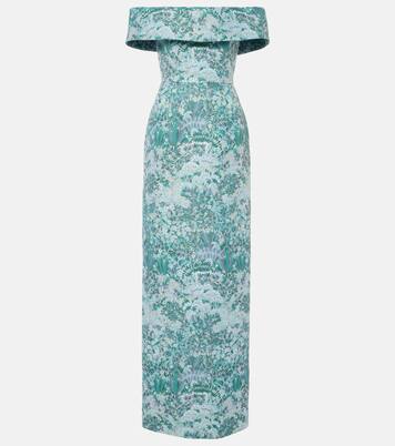 Robe longue Clover en brocart à fleurs | Markarian