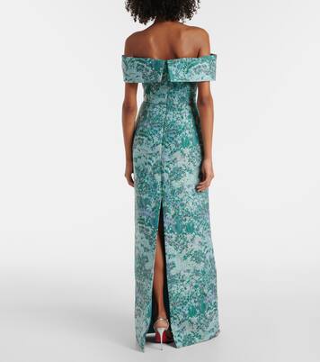 Robe longue Clover en brocart à fleurs | Markarian