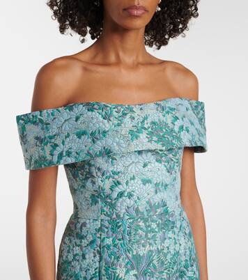 Robe longue Clover en brocart à fleurs | Markarian