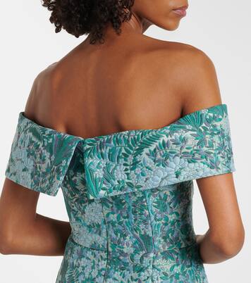 Robe longue Clover en brocart à fleurs | Markarian